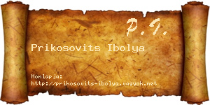 Prikosovits Ibolya névjegykártya